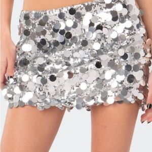 Edikted Sabina Low-Rise Sequin Mini Skirt